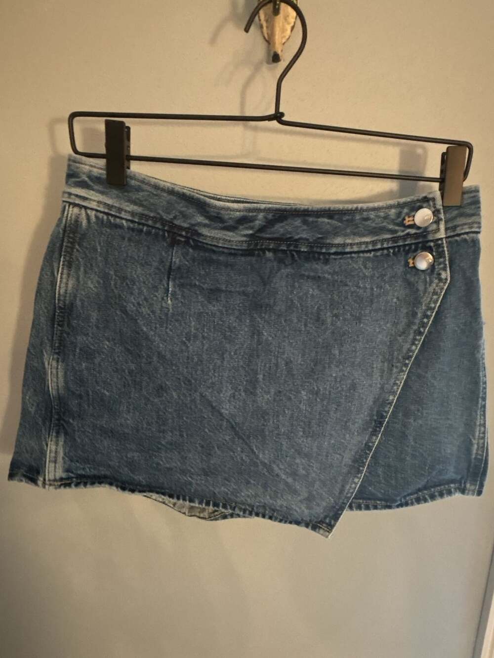 Madewell Wrap Micro Mini Skort, Jean Skort, SZ 26, EUC